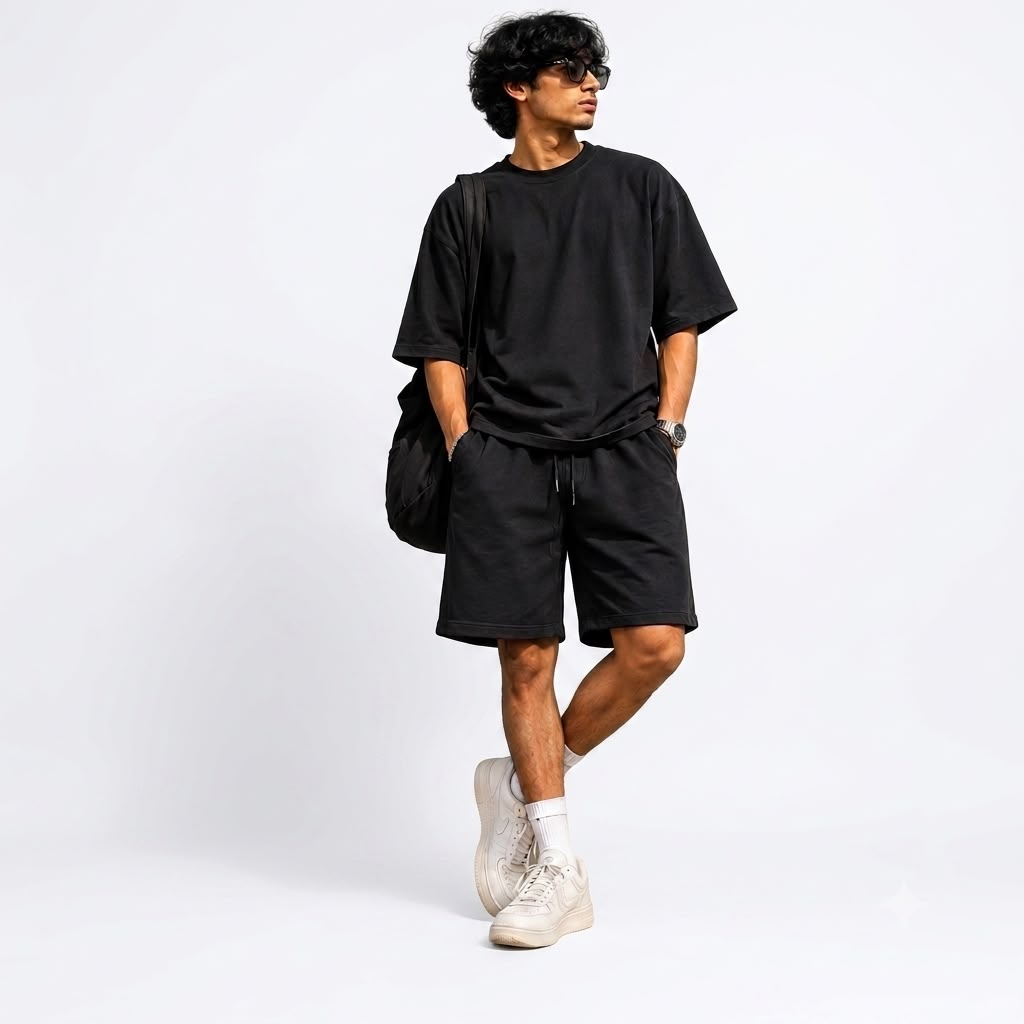 Everyday Essentials Oversized T-Shirt & Comfort Shorts Set | 240 GSM 100% Cotton