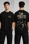 I AM PERFECTO. Oversized 240 GSM Cotton T-Shirt – Black Streetwear Tee