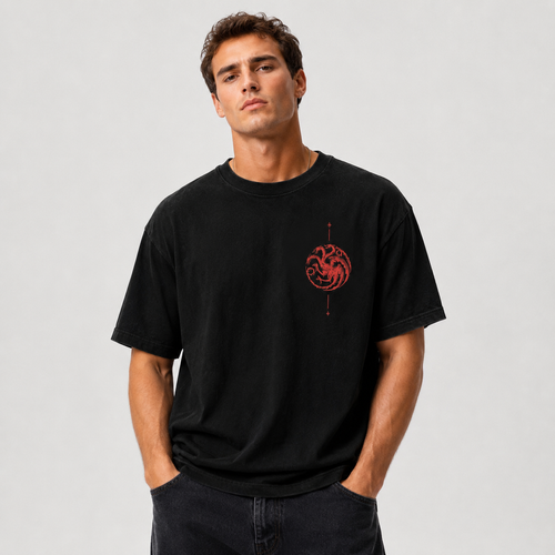 House Targaryen Dragon Oversized T-Shirt | Fire & Blood Legacy | Premium 240 GSM Cotton