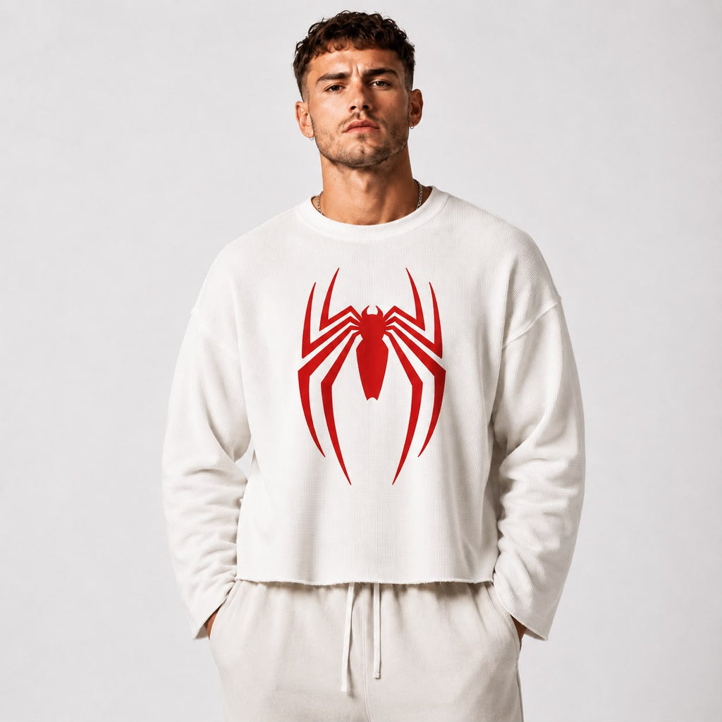 Spider-Man Boxy Fit Waffle Oversized T-Shirt | Premium Streetwear Sweatshirt